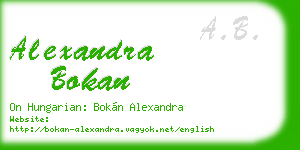alexandra bokan business card